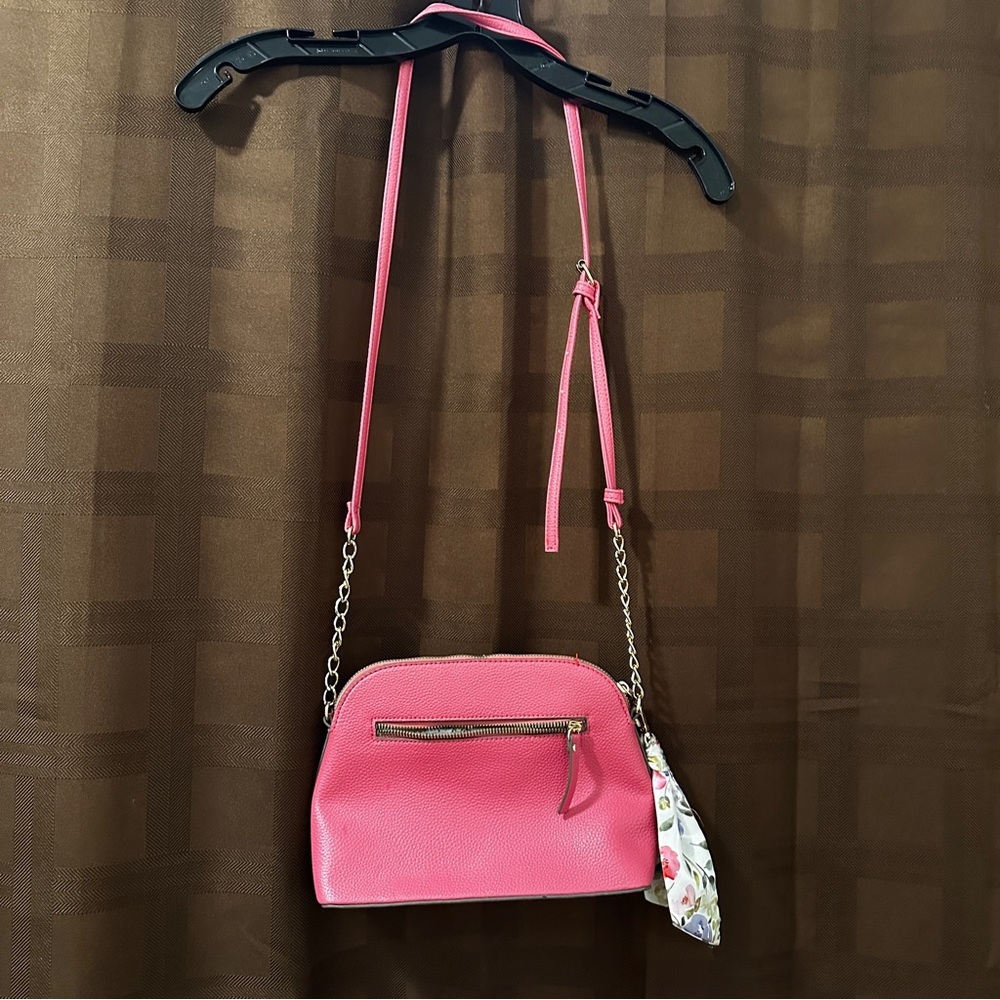 Nanette Lepore Thea Dome Faux Leather Crossbody Bag with twilly scarf excellent! - Picture 5 of 9